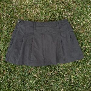Dark Gray Pleated Mini Skirt